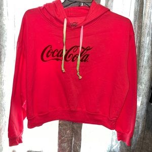 Pink Coca Cola cropped hoodie